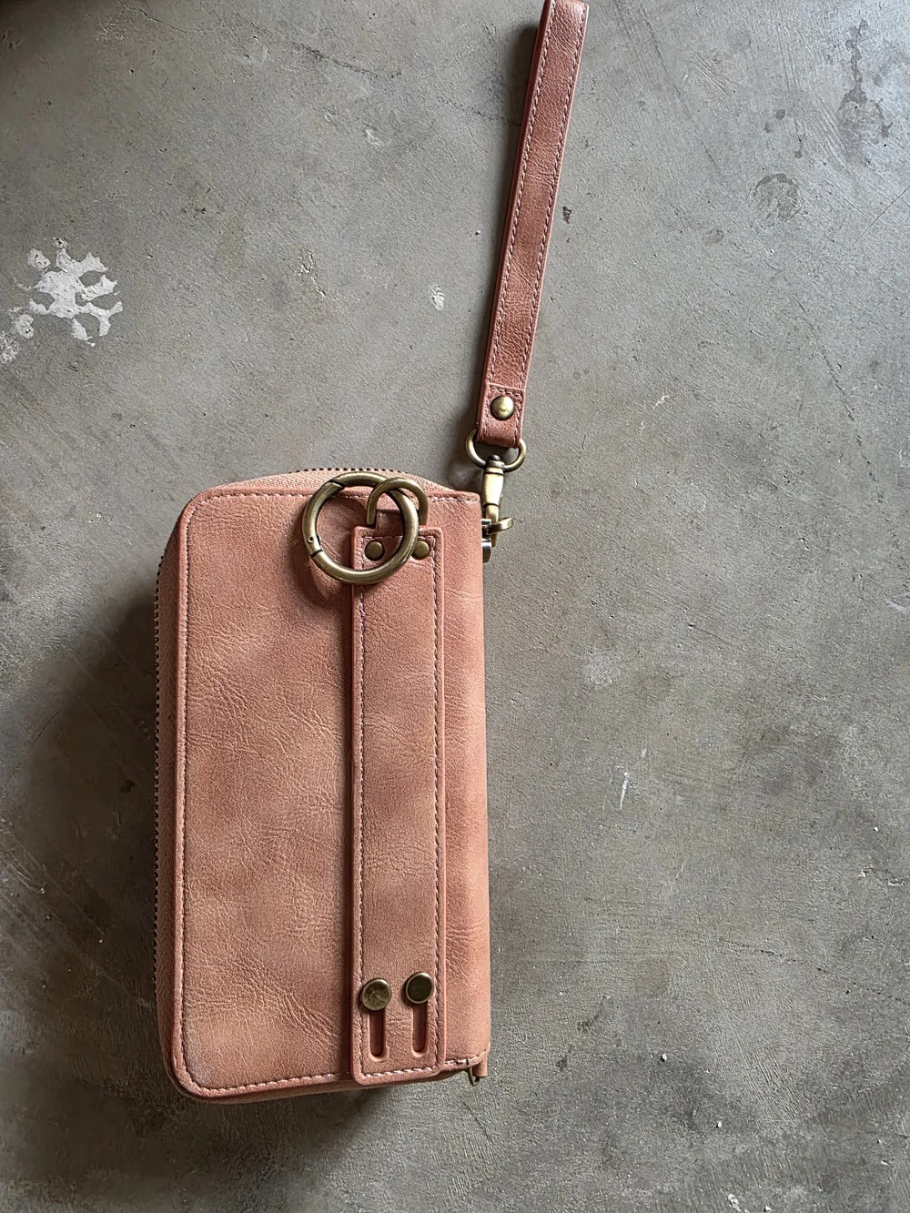 Peach Wristlet Wallet with Detachable Strap - POLA